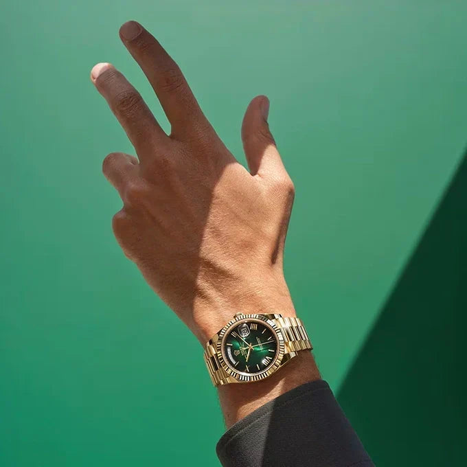 Day-Date 40 Oyster, 40 mm, Yellow Gold, Green Ombré Dial, Ref# 228238-0069MN