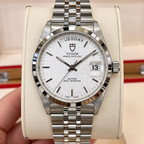 Tudor Prince Date+Day 76200 36mm Silver Linen Dial Automatic Watch