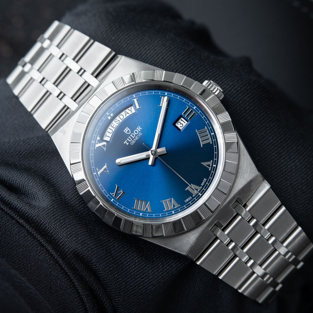 Tudor Royal STICKERED Blue Day Date Steel Bracelet Automatic 41mm M28600-0005, 28600