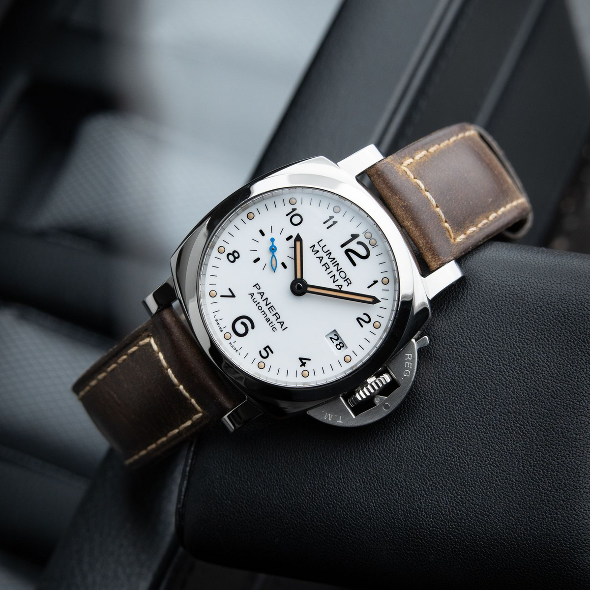 Panerai Luminor Marina 1950 3 Days White Steel Leather Automatic 42mm PAM01523