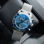 Breitling Superocean Heritage II Chronograph Blue Dial Steel Bracelet 44mm A13313161C1A1, A13313