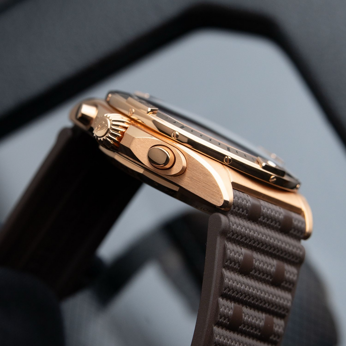 Breitling Super Chronomat B01 42 Super Bowl LVIII Limited Edition Rose Gold Blue Chronograph RB01343A1C1S1