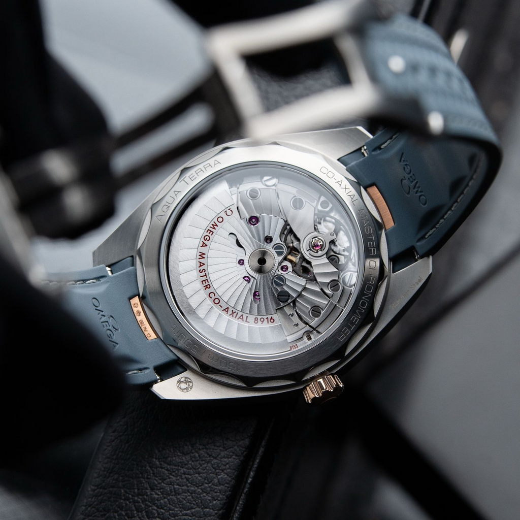Omega Seamaster Aqua Terra 150M 8/2025 Two Tone Rose Gold Steel Blue Dial 41mm 220.22.41.21.03.001