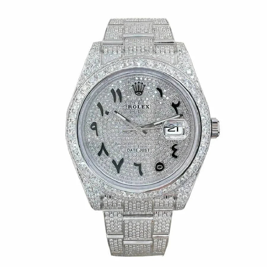 Rolex Datejust 41MM 116300 Iced Out Arabic Dial
