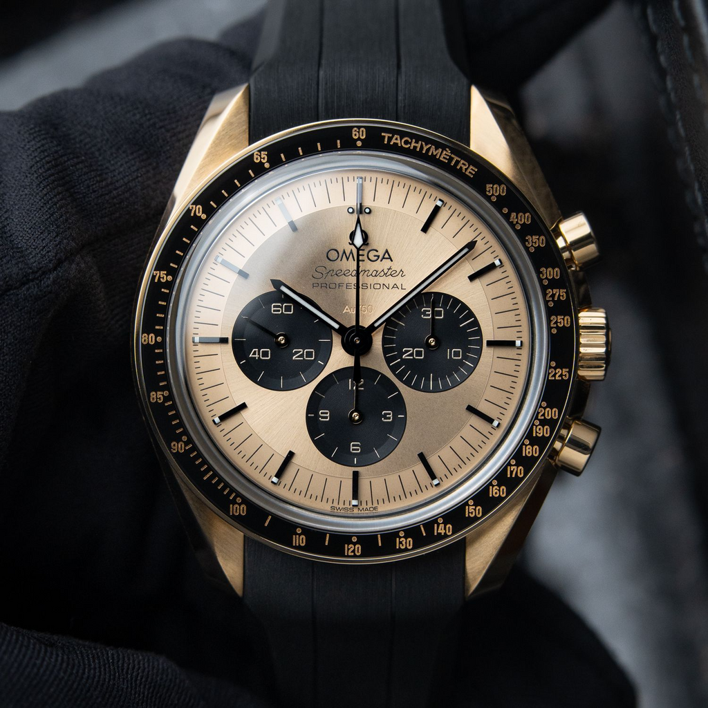 Omega Speedmaster UNWORN 5/2026 Moonwatch Pikachu Yellow Gold Chronograph 42mm 310.62.42.50.99.001