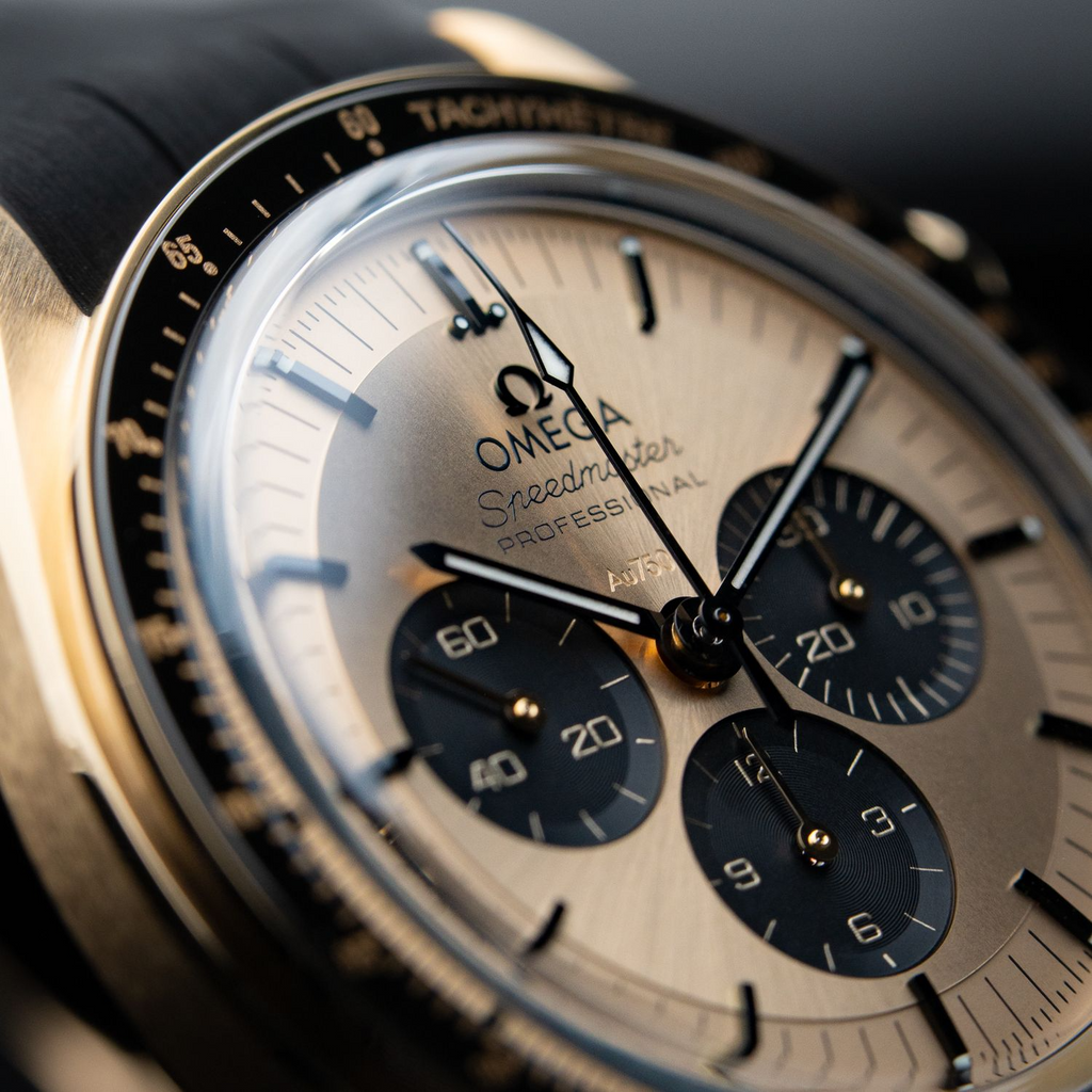 Omega Speedmaster UNWORN 5/2026 Moonwatch Pikachu Yellow Gold Chronograph 42mm 310.62.42.50.99.001