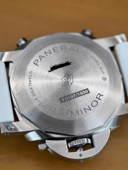 Panerai Luminor Chronograph Automatic White Dial Black rubber strap PAM01218 44