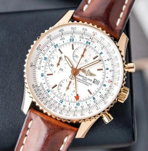 Breitling Navitimer World GMT Chronograph Silver Dial 46mm