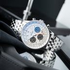 Breitling Navitimer B01 Chronograph 43mm Silver Panda Dial Bracelet AB012121