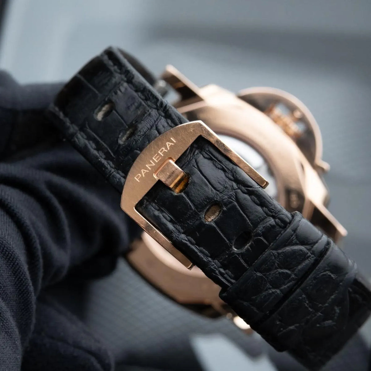 Panerai Luminor Due Goldtech White Sunburst Dial Rose Gold Leather PAM01336