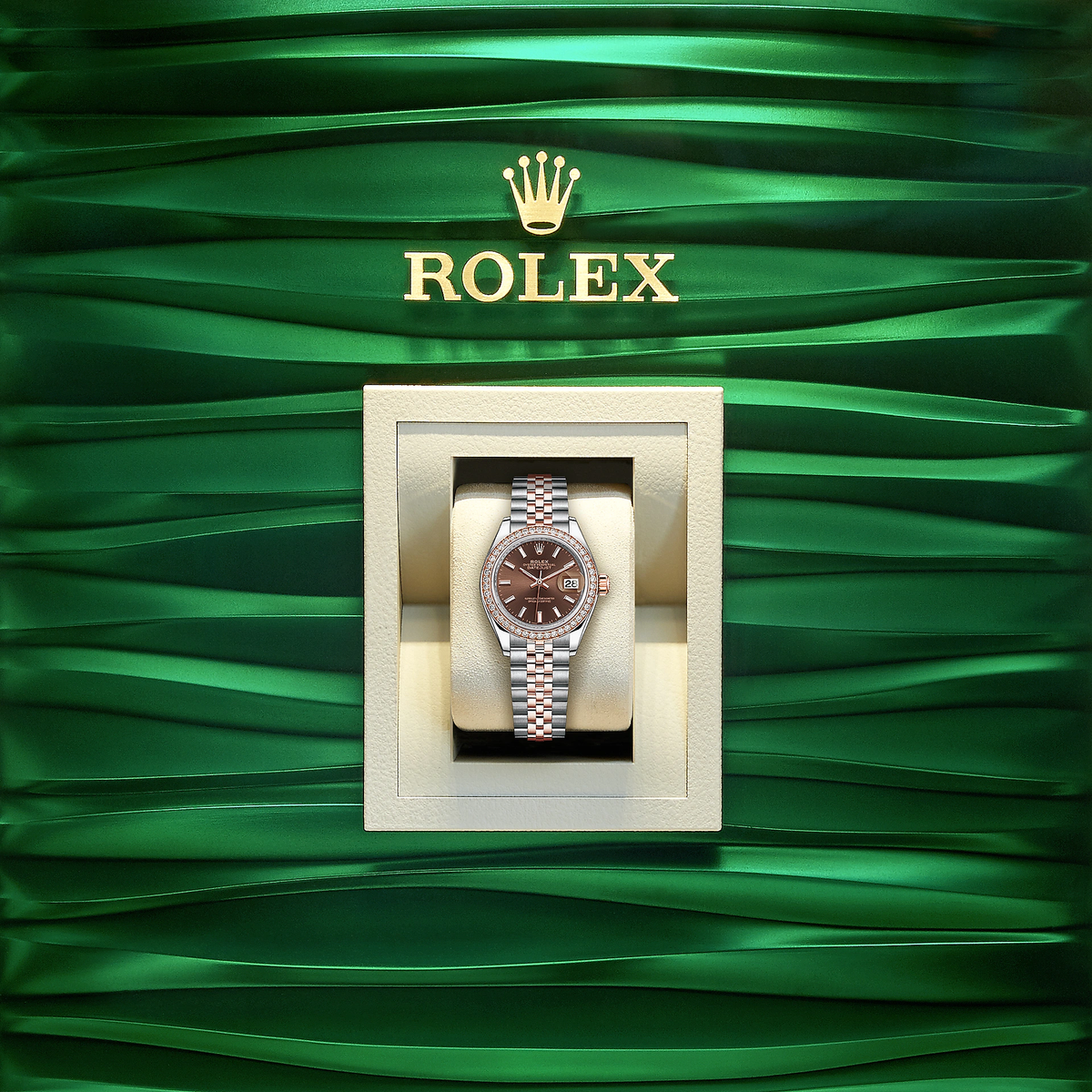 Lady-Datejust 28, Oystersteel and 18k Everose Gold, Ref# 279381RBR-0017