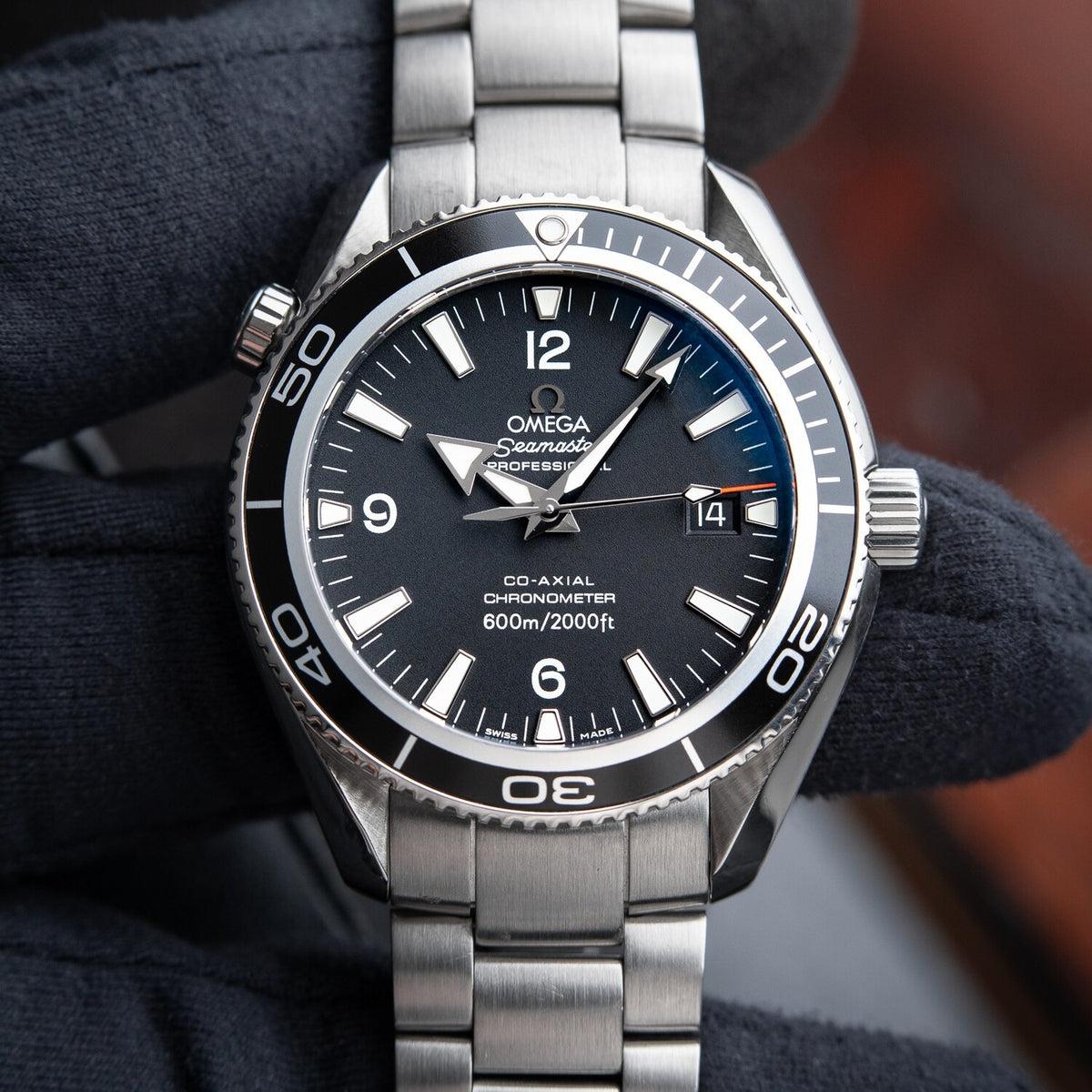 OMEGA Seamaster Planet Ocean Co-Axial Diver Steel Bracelet Black 42mm 2201.50