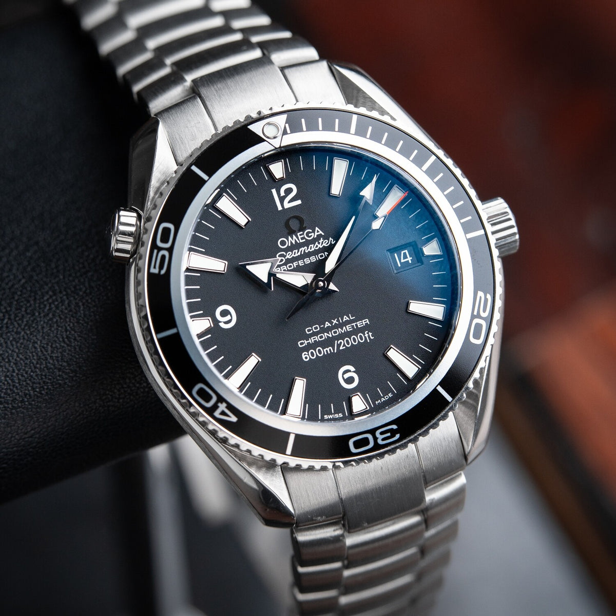 OMEGA Seamaster Planet Ocean Co-Axial Diver Steel Bracelet Black 42mm 2201.50