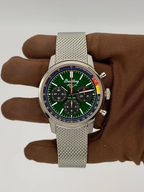 Vintage Breitling Top Time Stainless Steel Green Dial 41mm AB01762A1L1A1