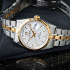 Tudor Prince Date Day 36 Two Tone Gold Steel Linen Dial Automatic