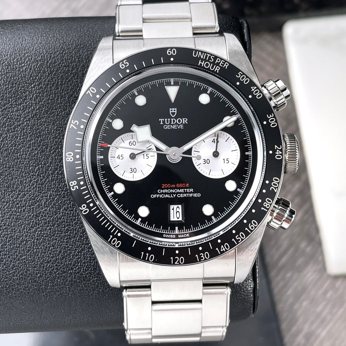 Tudor Black Bay Chrono Steel Bracelet Black Reverse Panda Dial M79360N-0001